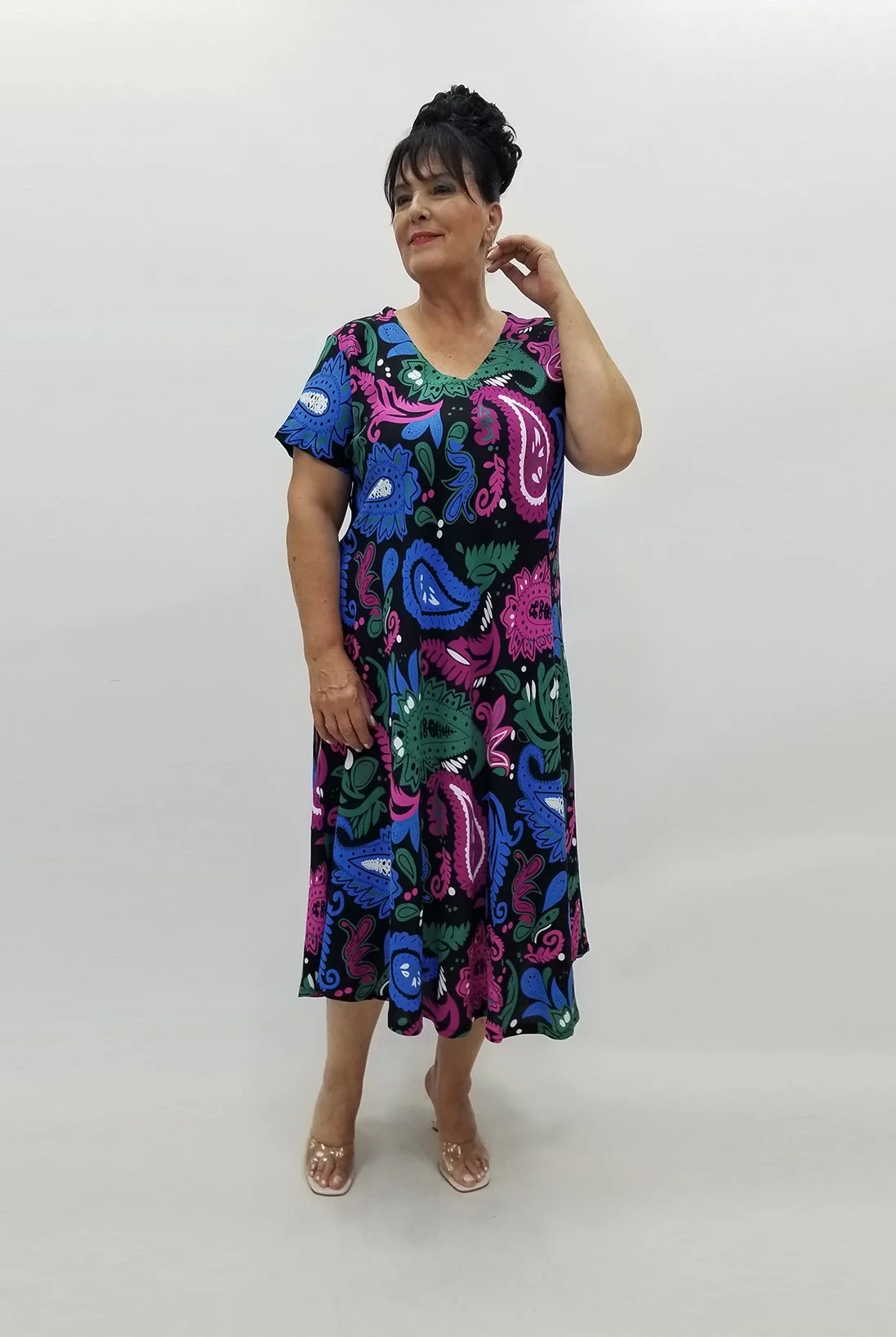 Miraggio Büyük Beden Elbise 99810 SİYAH/SAKS