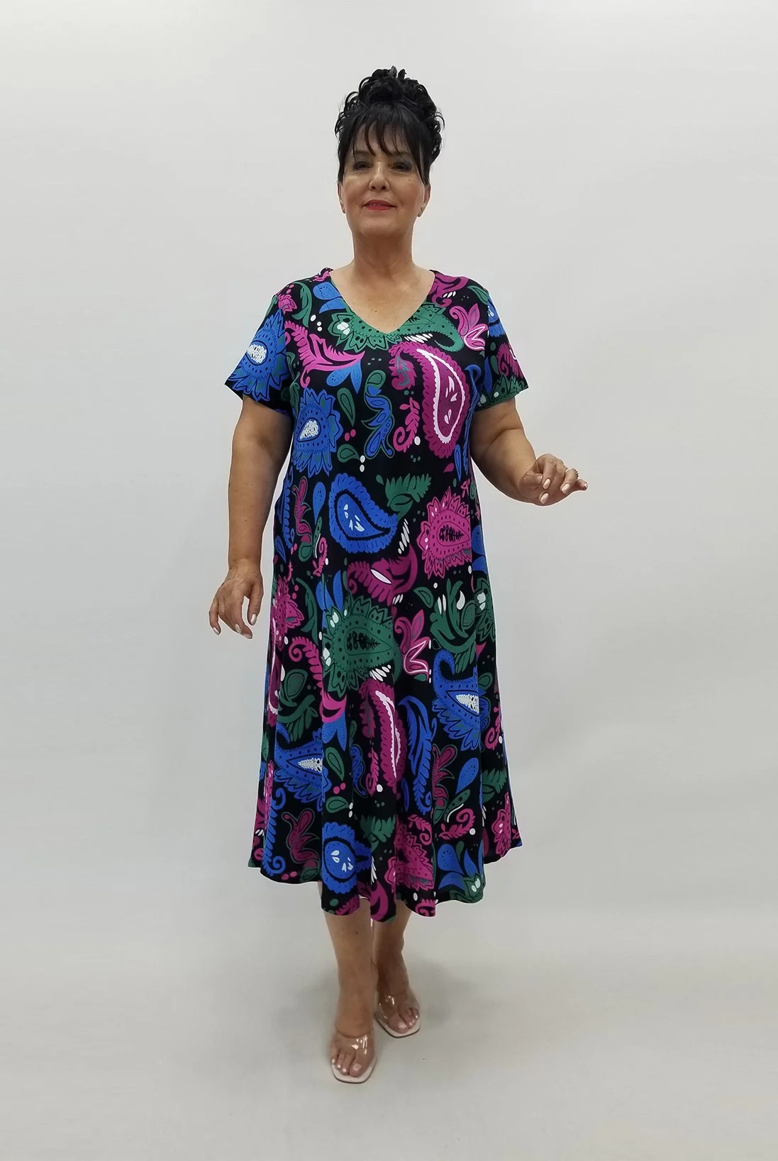 Miraggio Büyük Beden Elbise 99810 SİYAH/SAKS