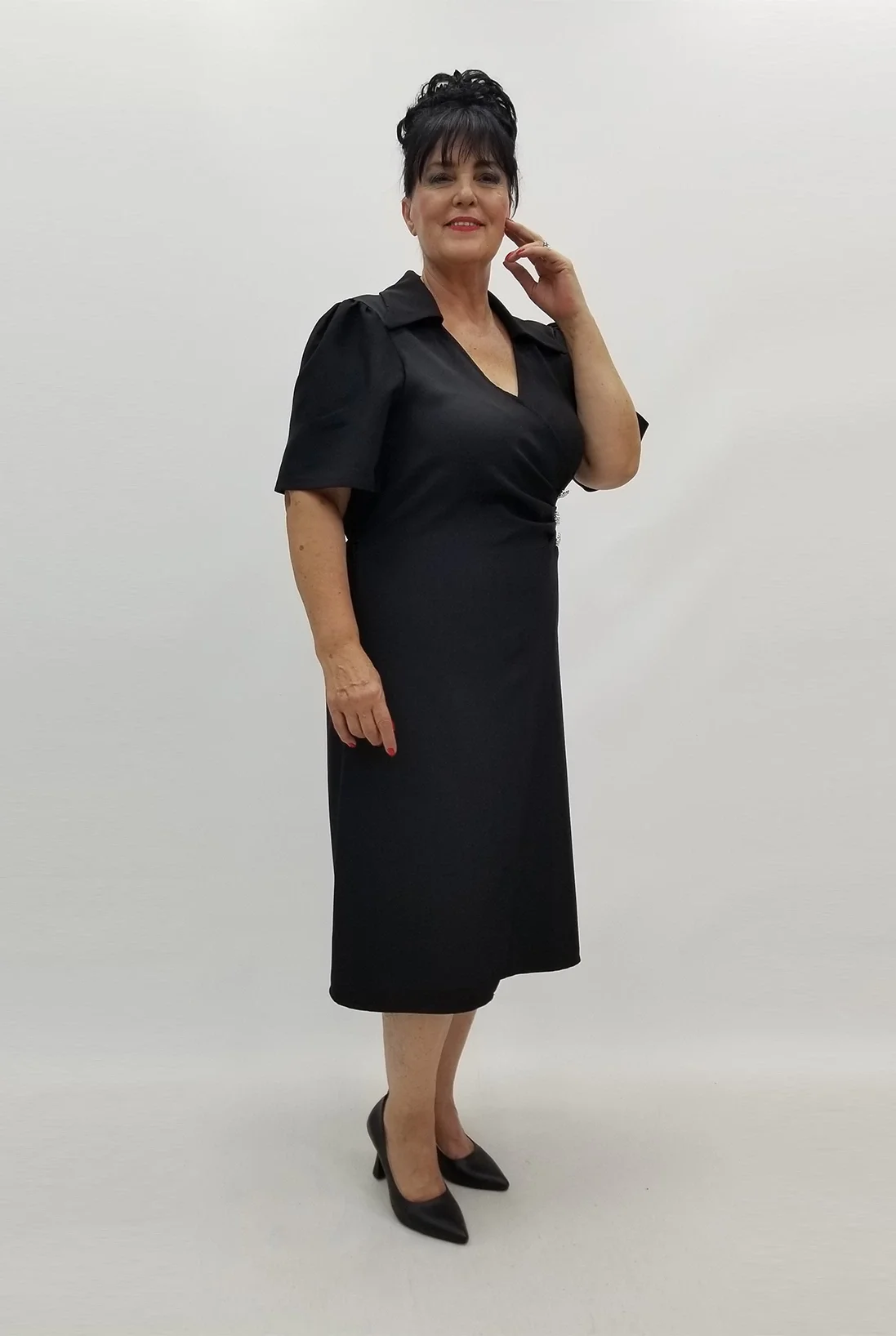 Miraggio Büyük Beden Elbise 99837 SİYAH