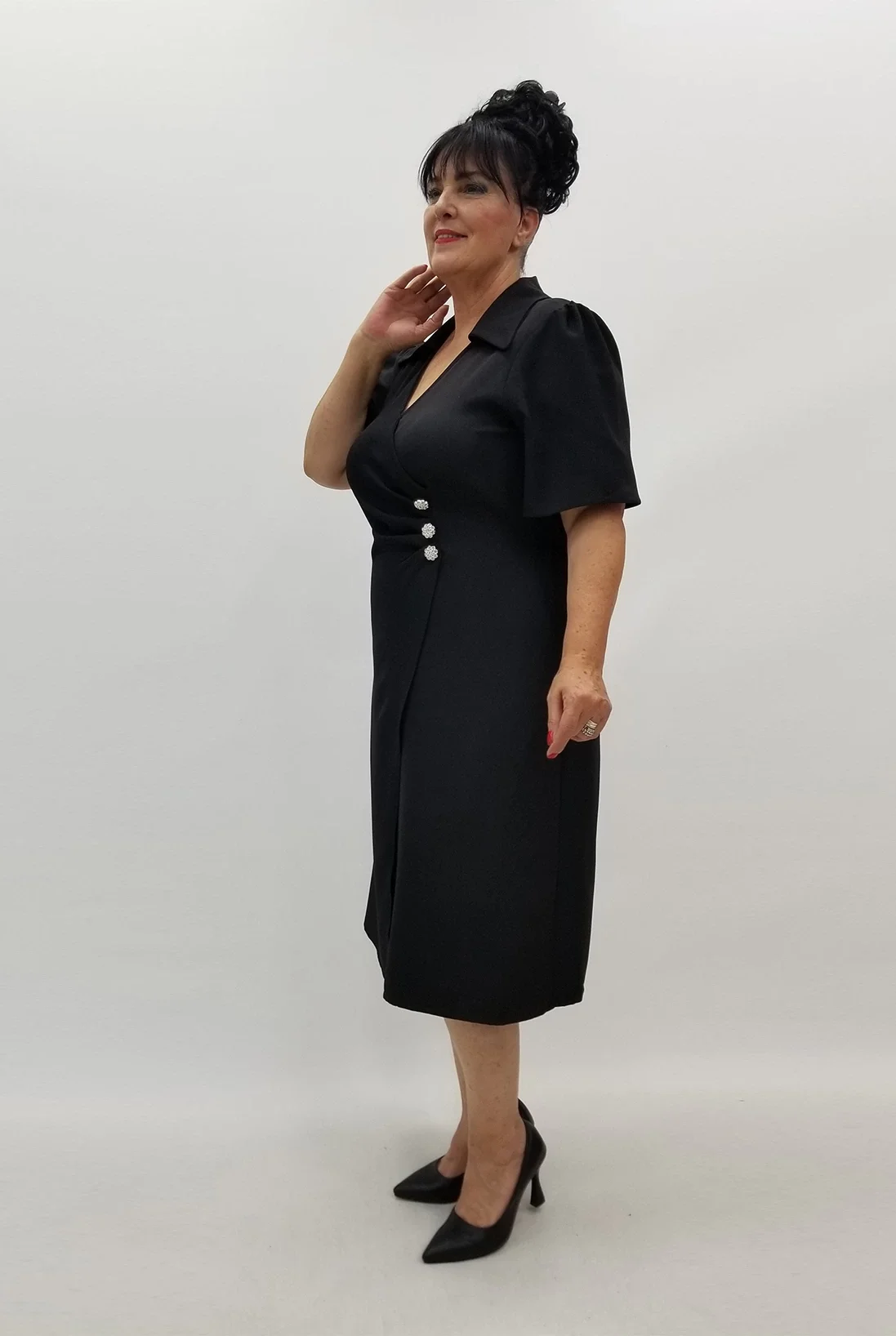 Miraggio Büyük Beden Elbise 99837 SİYAH