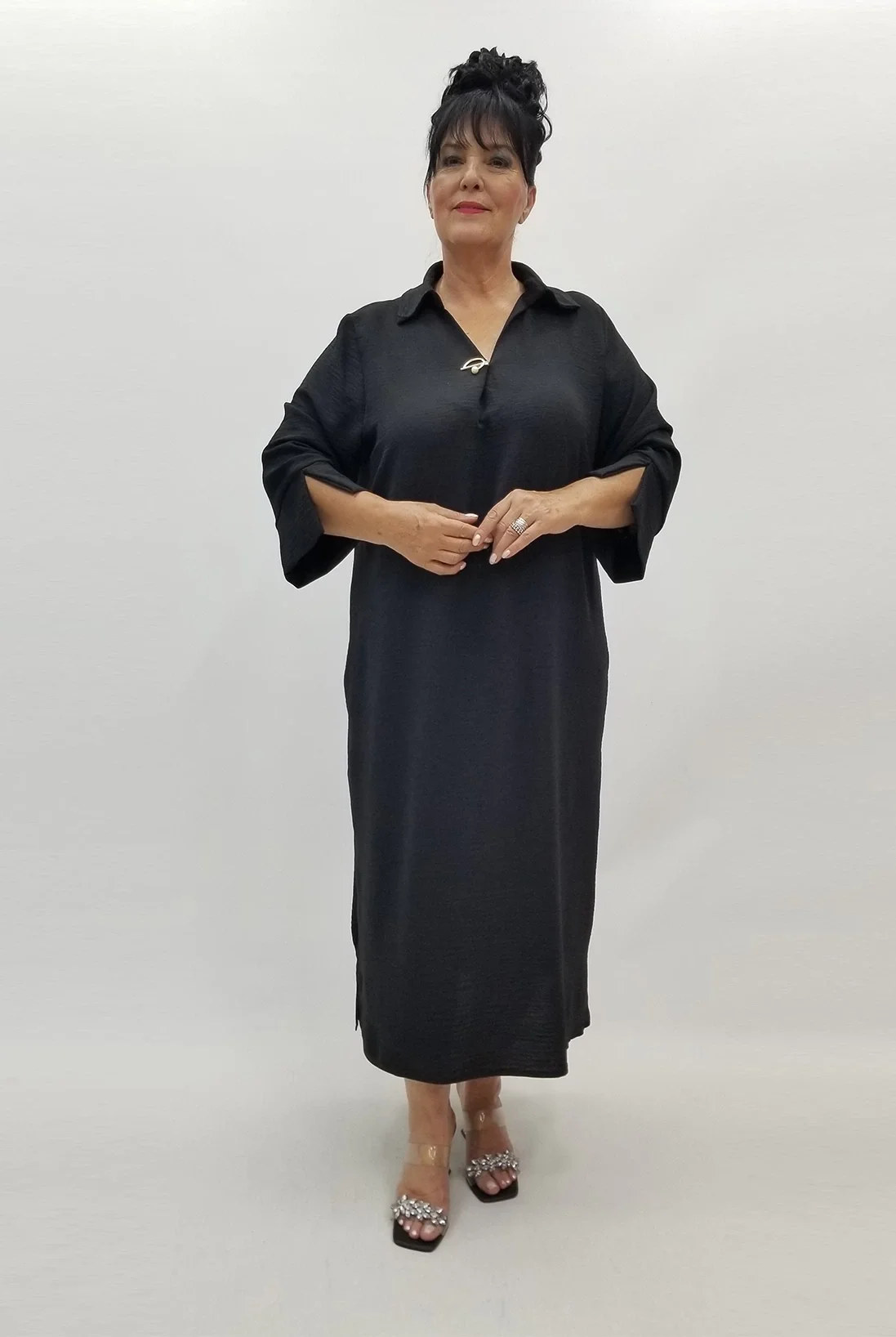 Miraggio Büyük Beden Elbise 99848 SİYAH