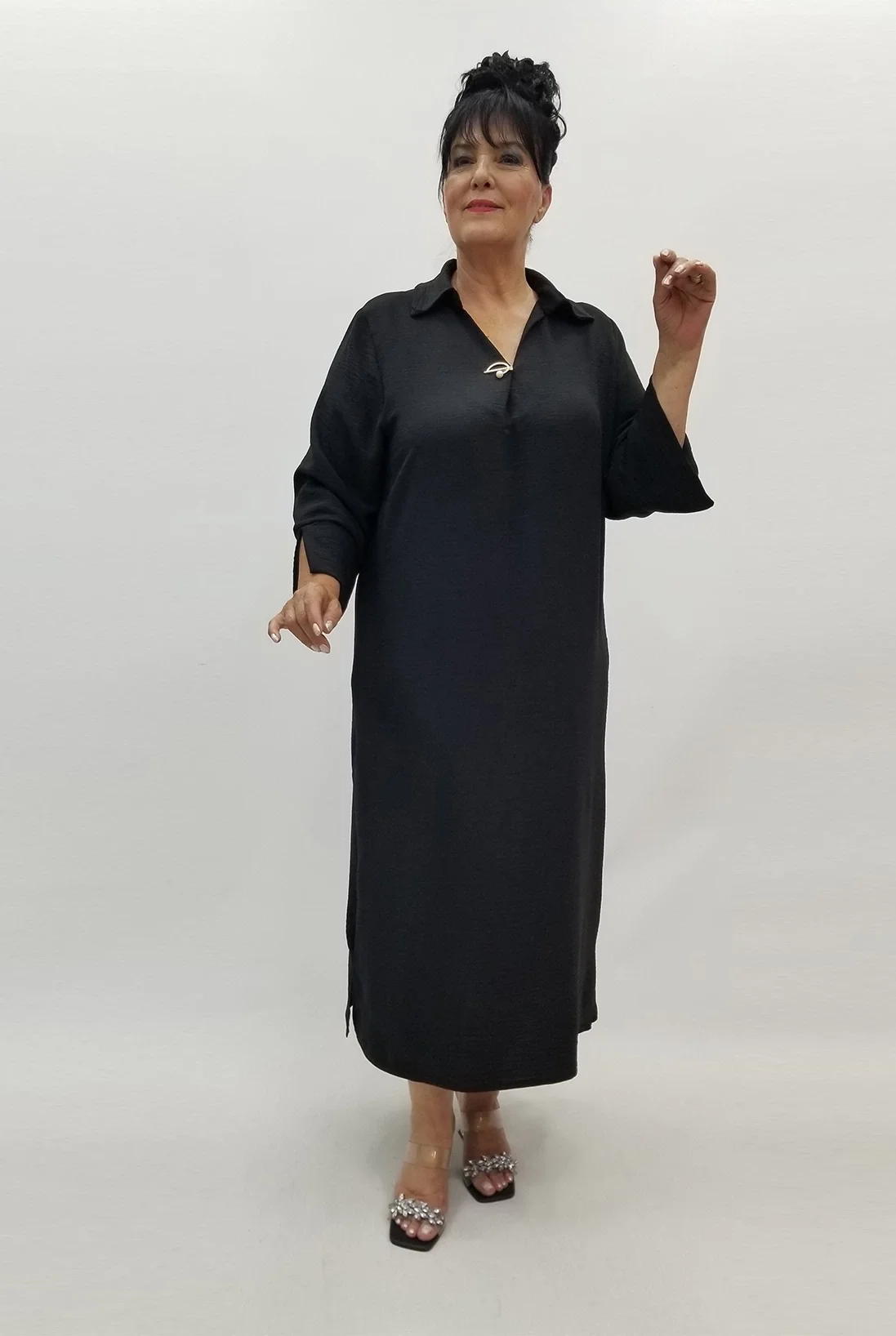 Miraggio Büyük Beden Elbise 99848 SİYAH