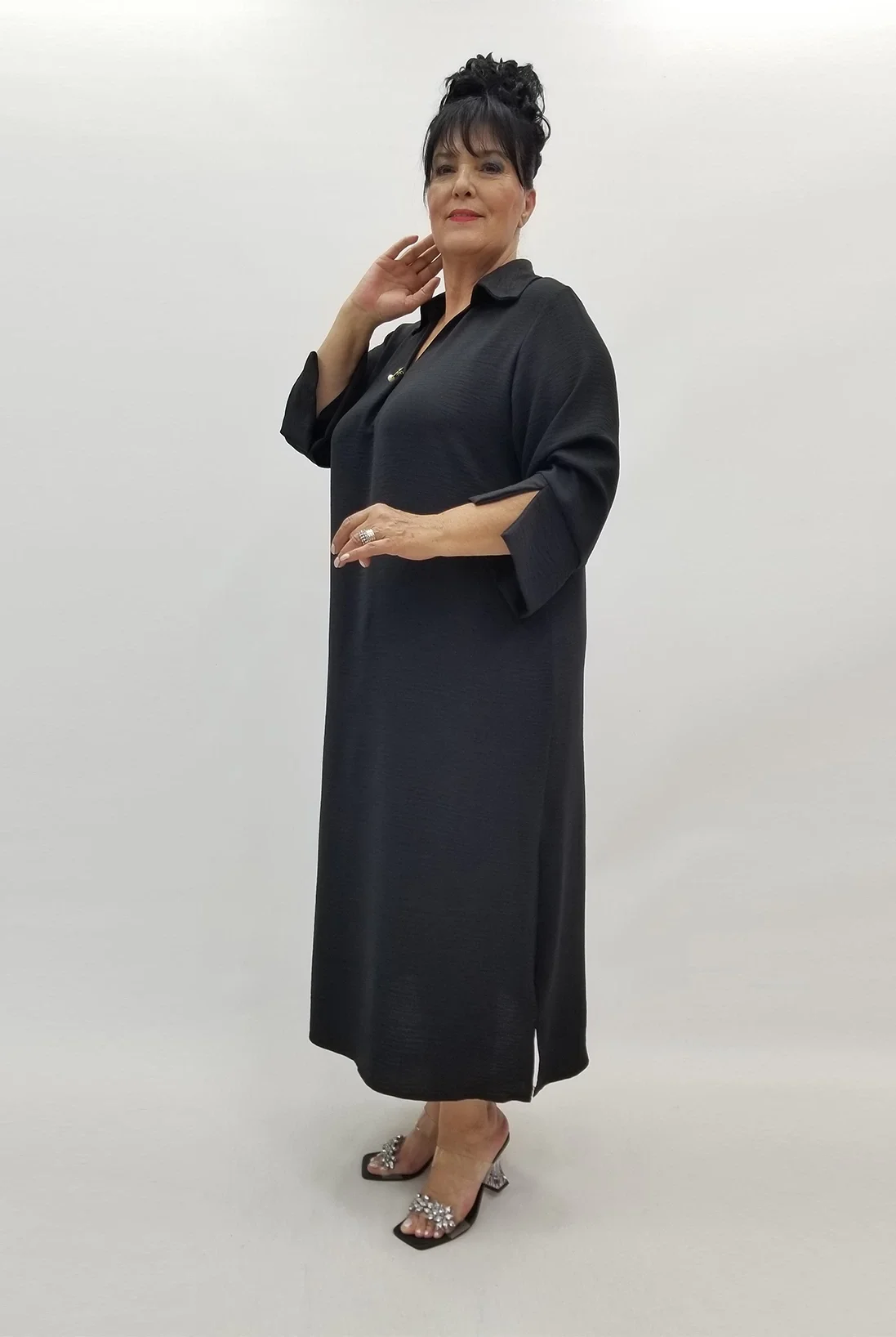 Miraggio Büyük Beden Elbise 99848 SİYAH