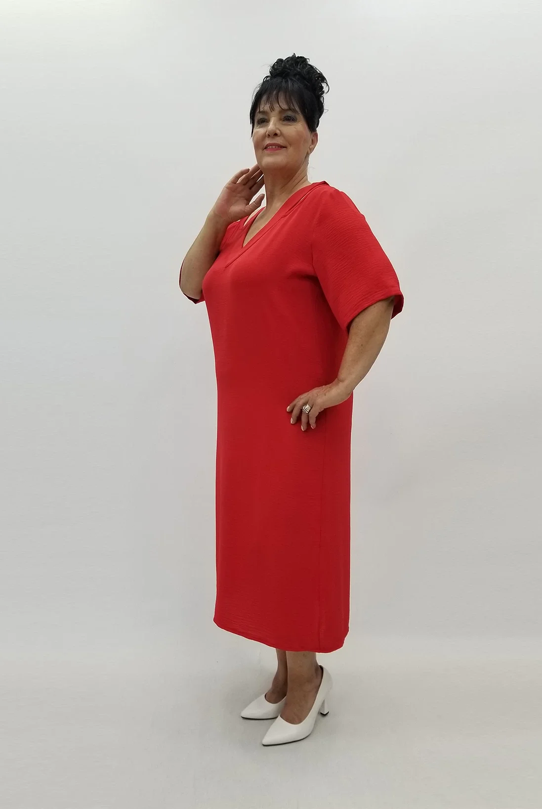 Miraggio Büyük Beden Elbise 99849 KIRMIZI