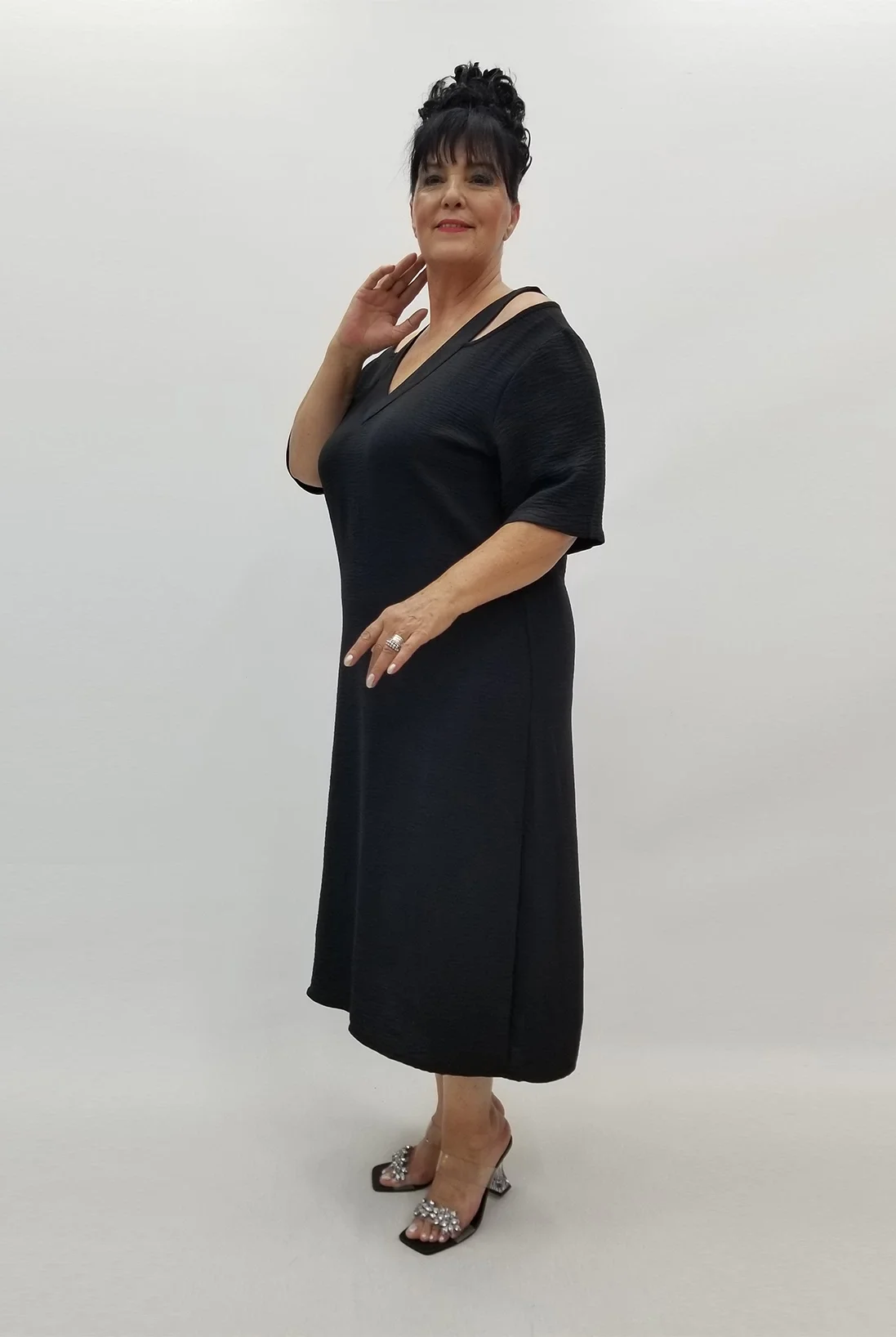 Miraggio Büyük Beden Elbise 99849 SİYAH