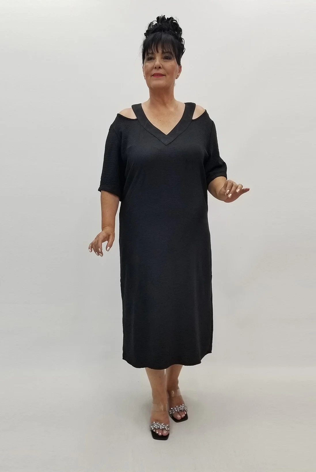 Miraggio Büyük Beden Elbise 99849 SİYAH