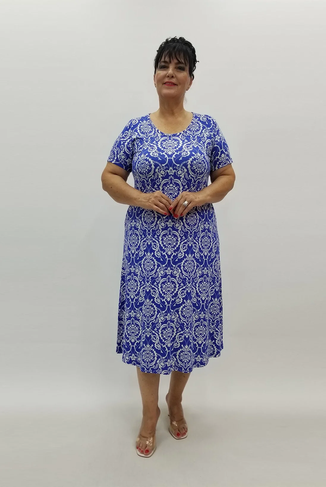 Miraggio Büyük Beden Elbise 99883 BEYAZ/SAKS