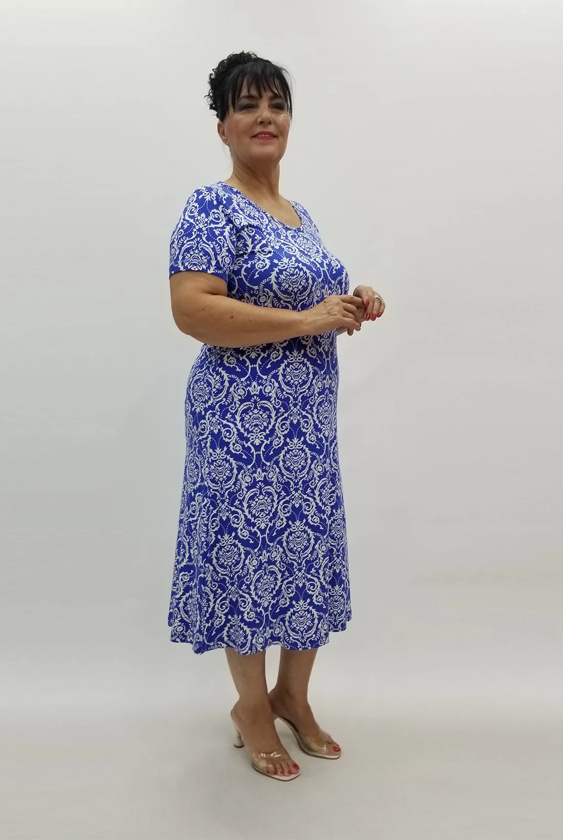 Miraggio Büyük Beden Elbise 99883 BEYAZ/SAKS