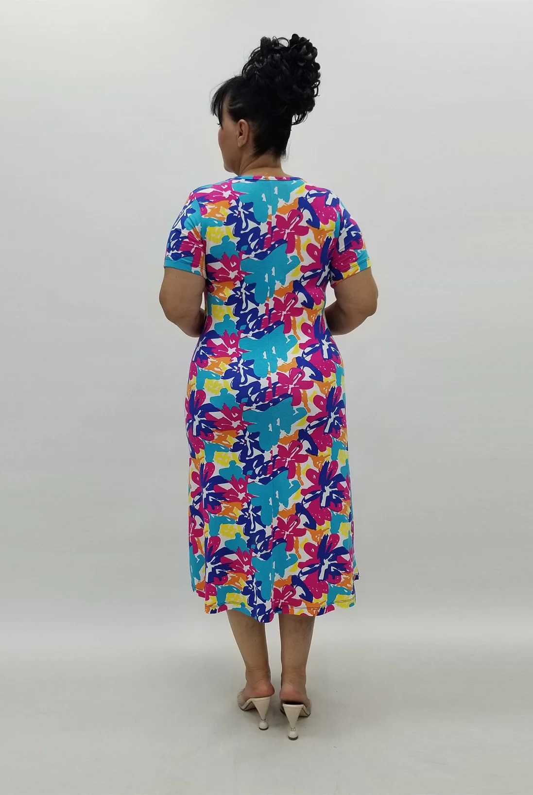 Miraggio Büyük Beden Elbise 99883 SAKS/FUŞYA