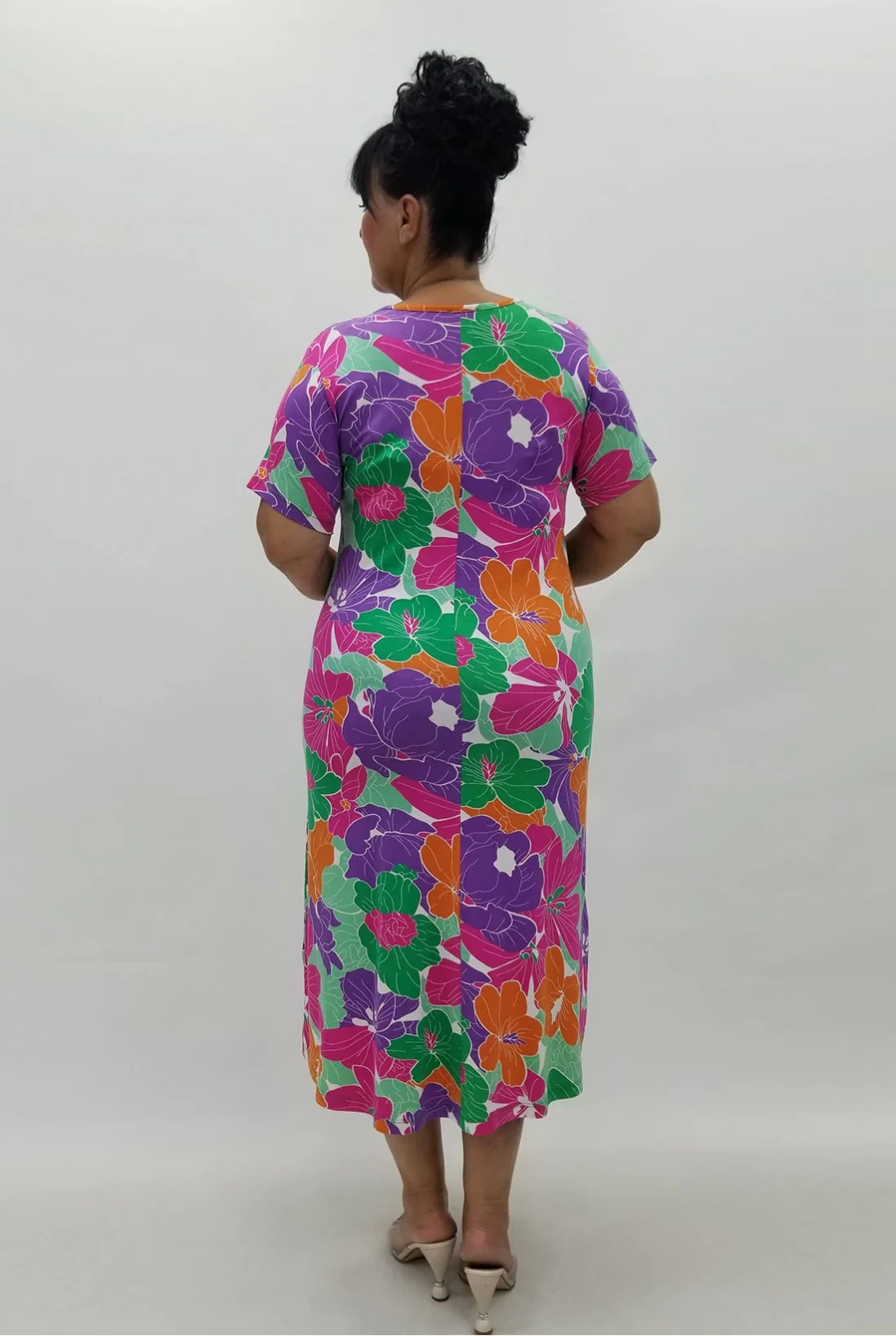 Miraggio Büyük Beden Elbise 99883 YEŞİL/MOR