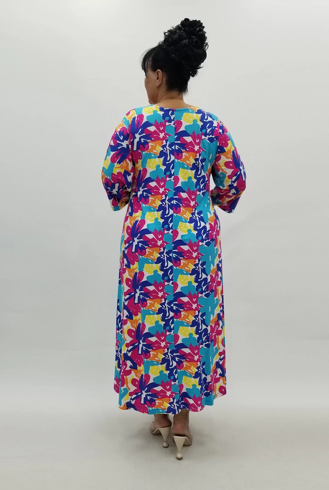 Miraggio Büyük Beden Elbise 99884 SAKS/FUŞYA