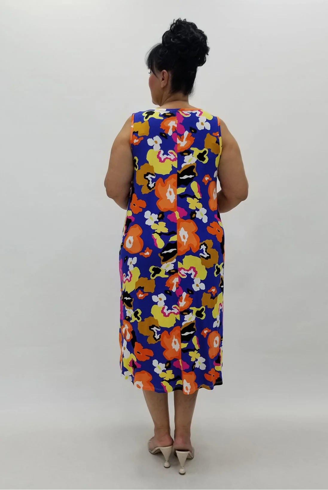 Miraggio Büyük Beden Elbise 99886 SAKS/ORANJ