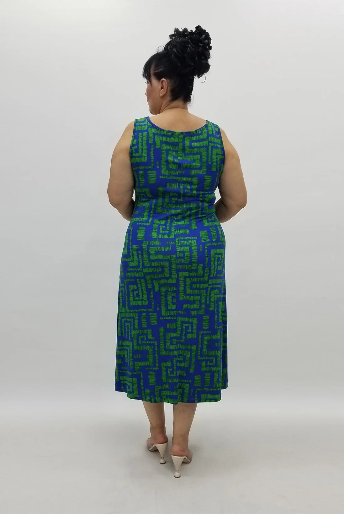 Miraggio Büyük Beden Elbise 99888 SAKS/YEŞİL