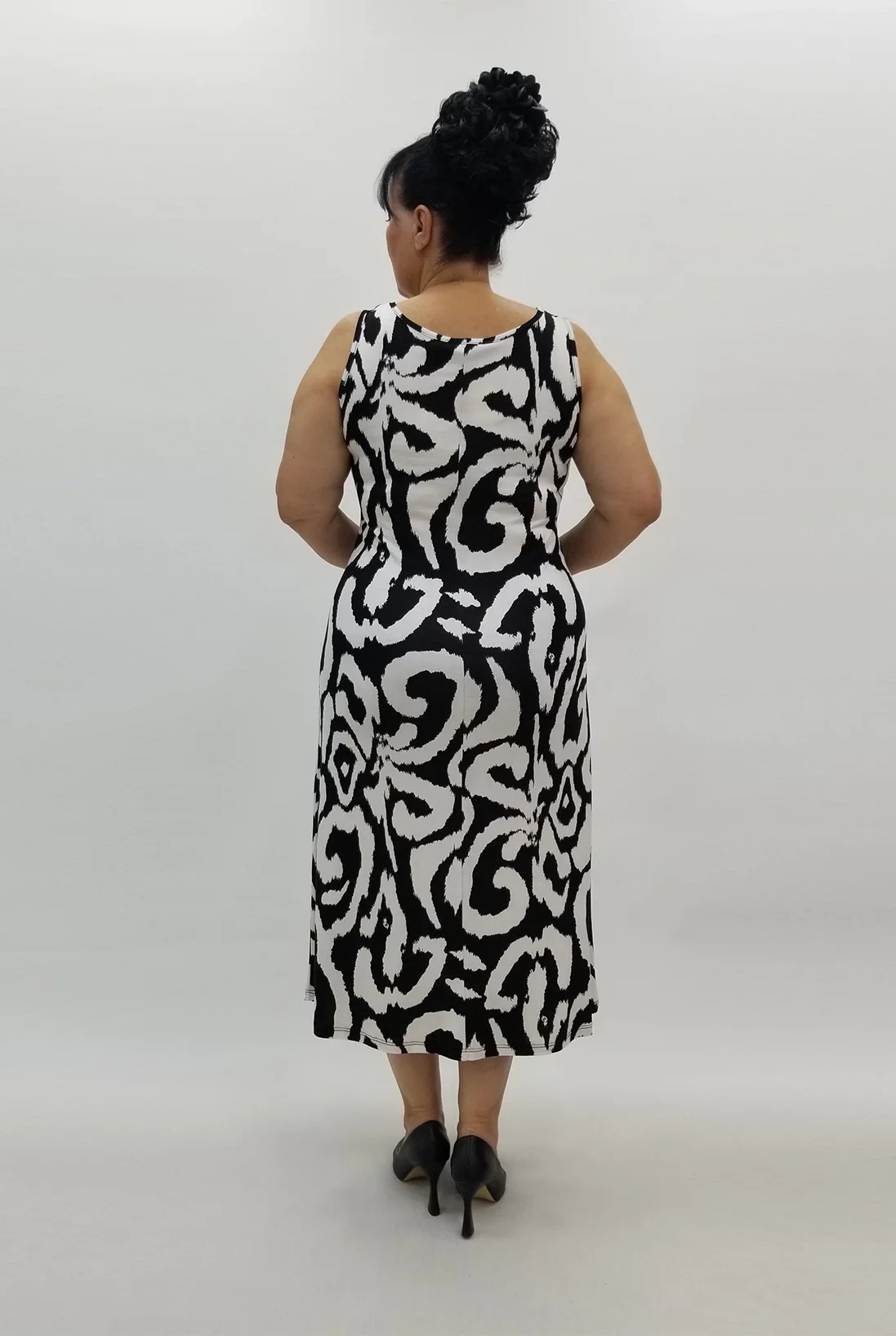 Miraggio Büyük Beden Elbise 99888 SİYAH/BEYAZ