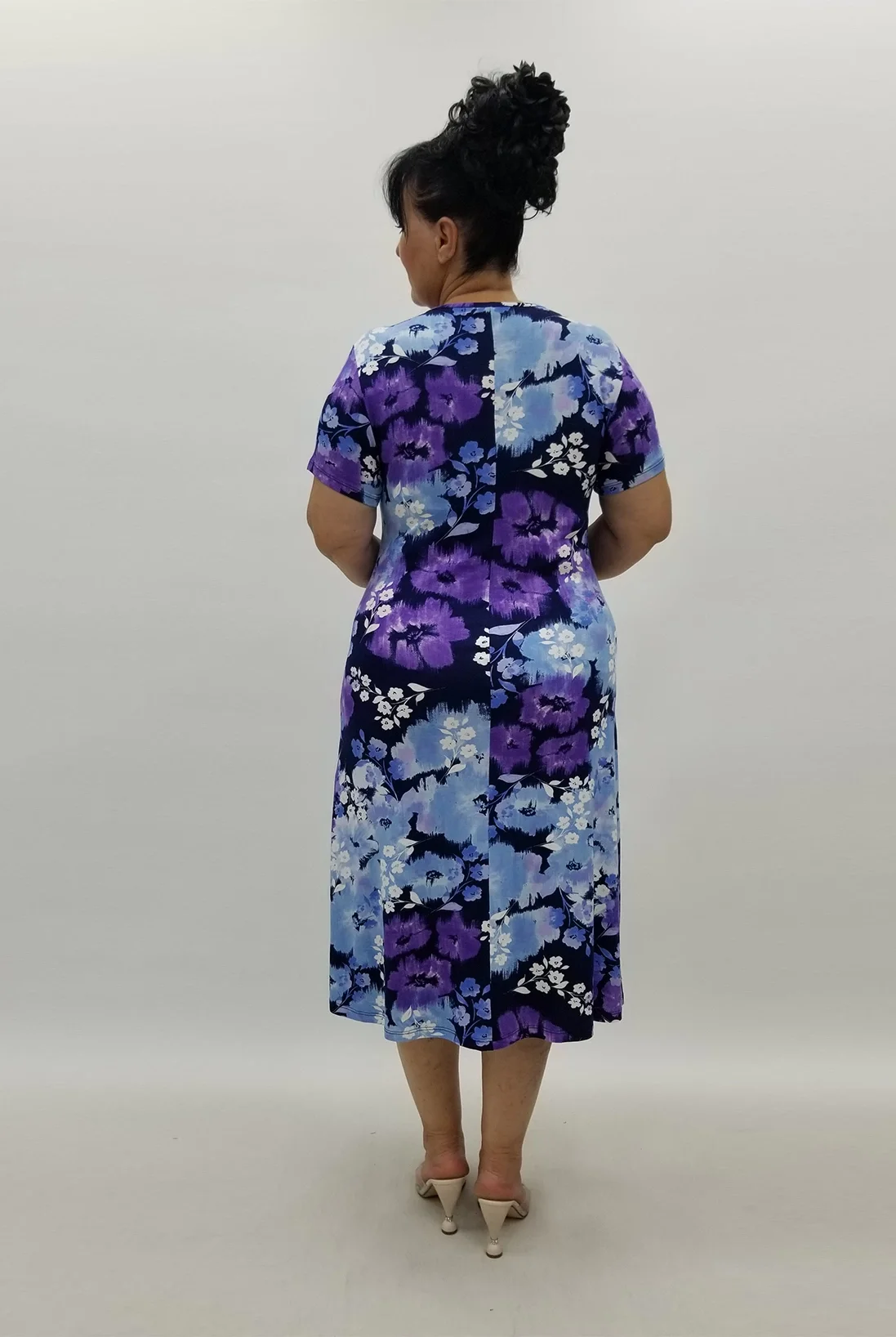 Miraggio Büyük Beden Elbise 99889 MOR ÇİÇEKLİ