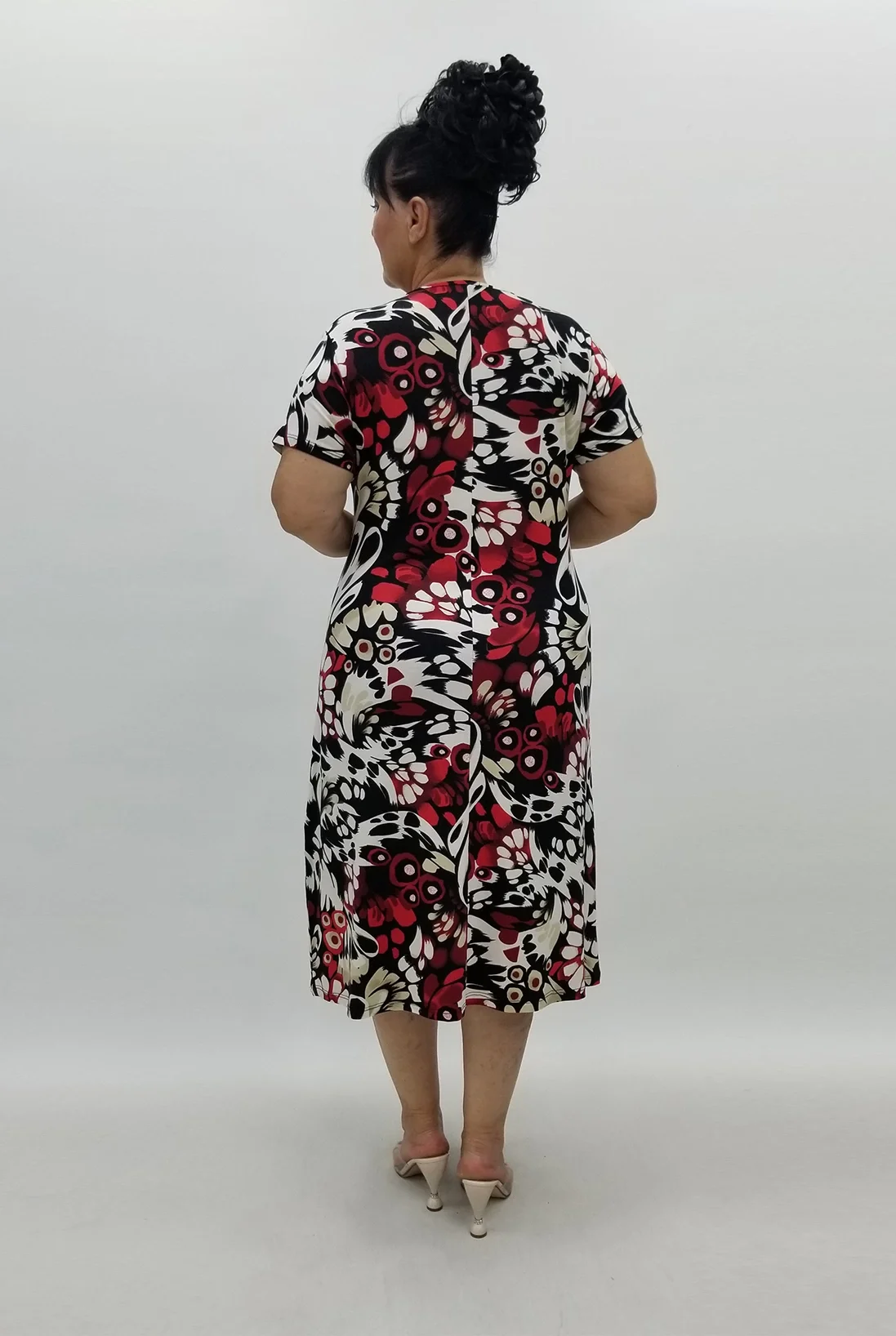 Miraggio Büyük Beden Elbise 99889 SİYAH-KIRMIZI