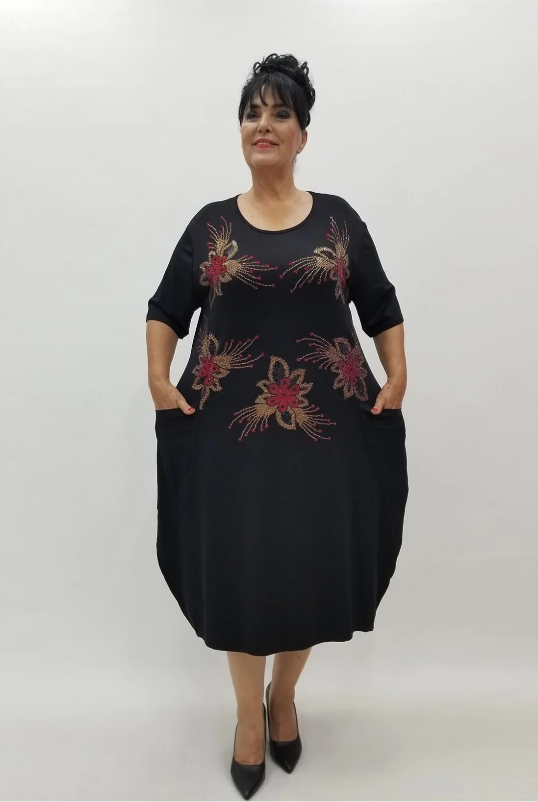 Miraggio Büyük Beden Elbise 99896 SİYAH