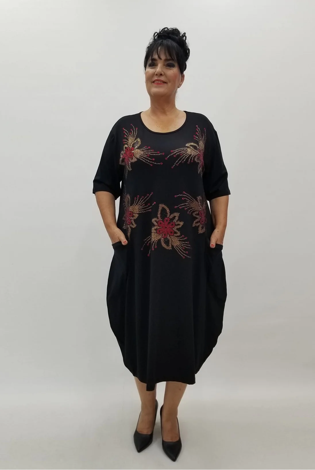 Miraggio Büyük Beden Elbise 99896 SİYAH