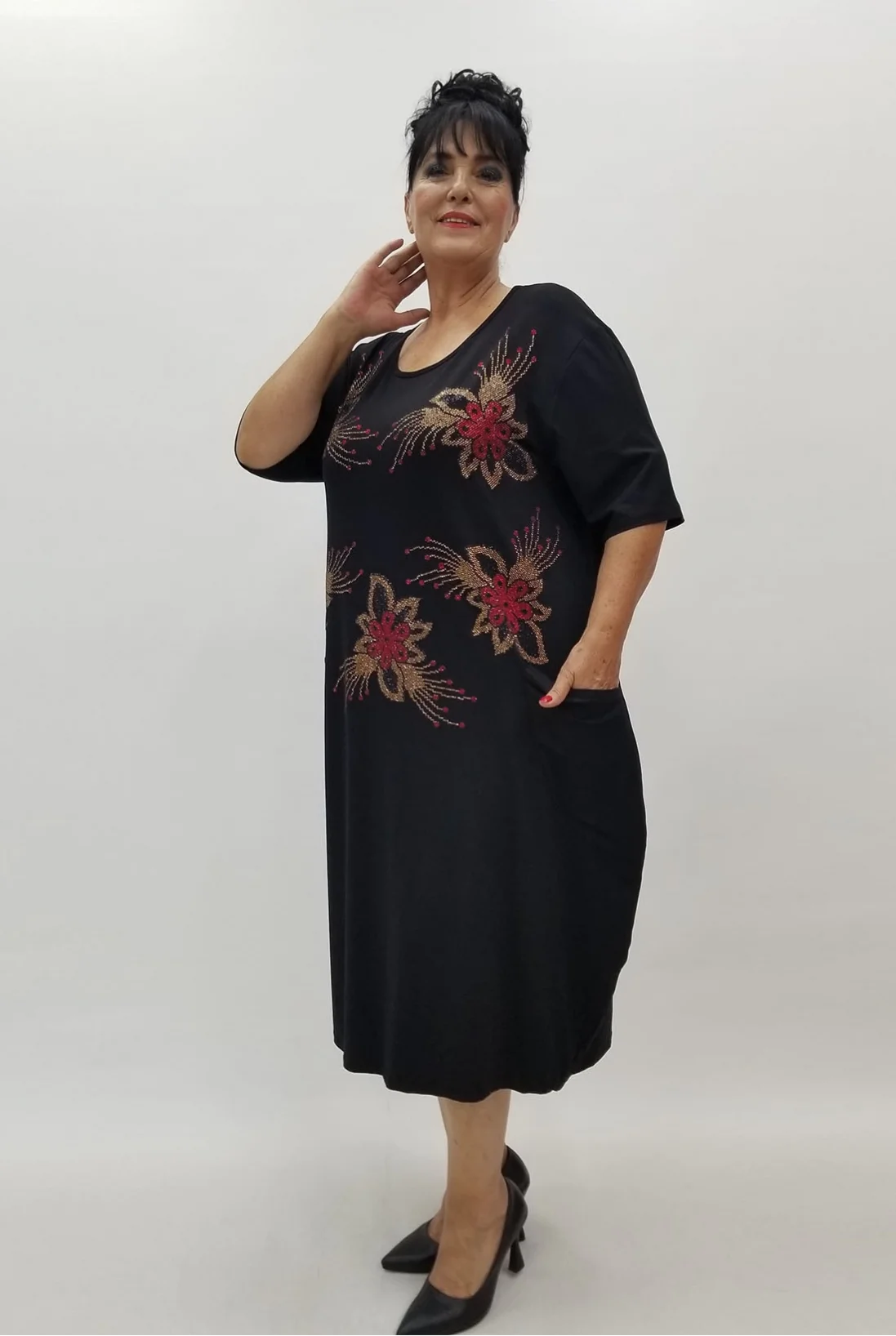 Miraggio Büyük Beden Elbise 99896 SİYAH