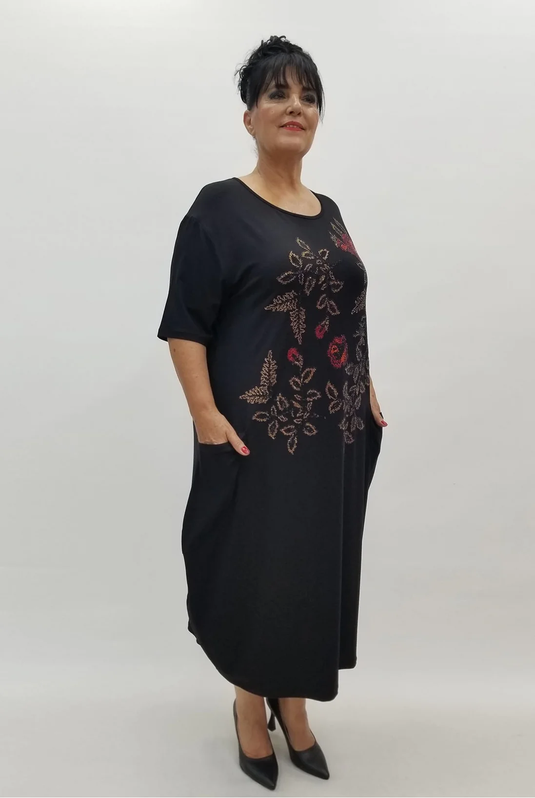 Miraggio Büyük Beden Elbise 99897 SİYAH