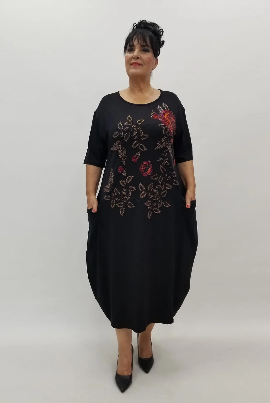 Miraggio Büyük Beden Elbise 99897 SİYAH