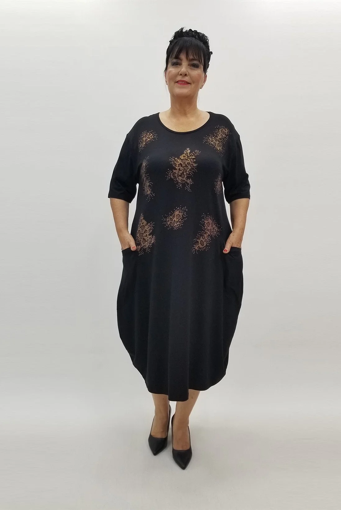 Miraggio Büyük Beden Elbise 99898 SİYAH