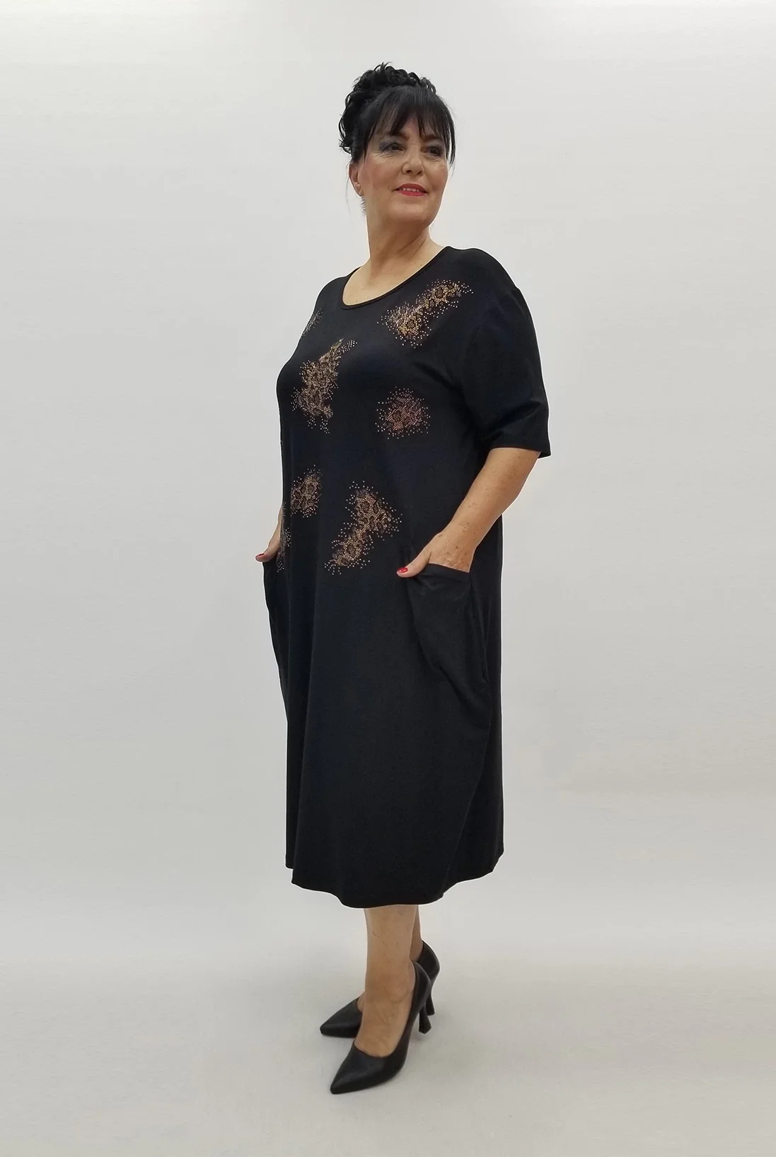 Miraggio Büyük Beden Elbise 99898 SİYAH