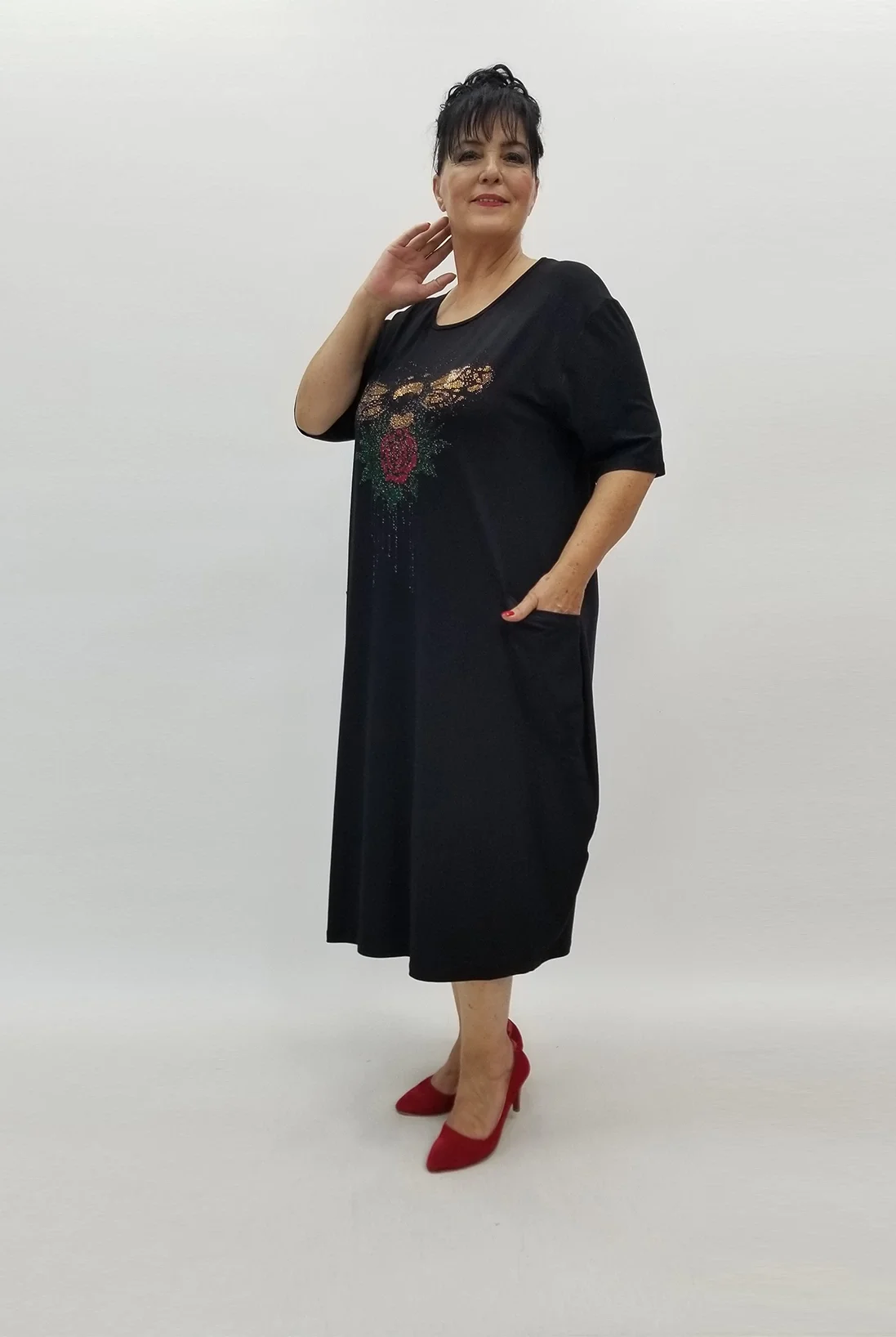 Miraggio Büyük Beden Elbise 99901 SİYAH