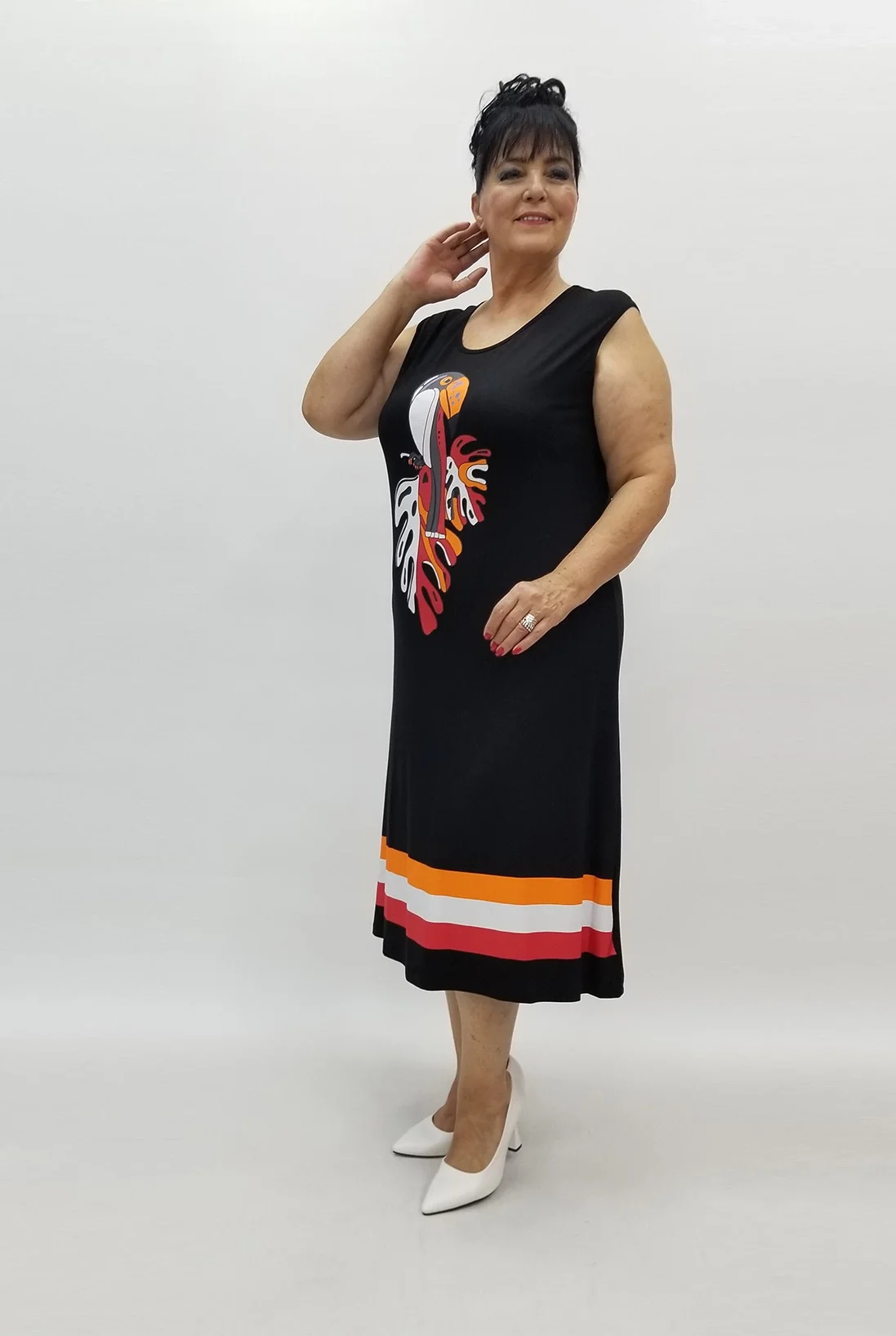 Miraggio Büyük Beden Elbise 99920 SİYAH