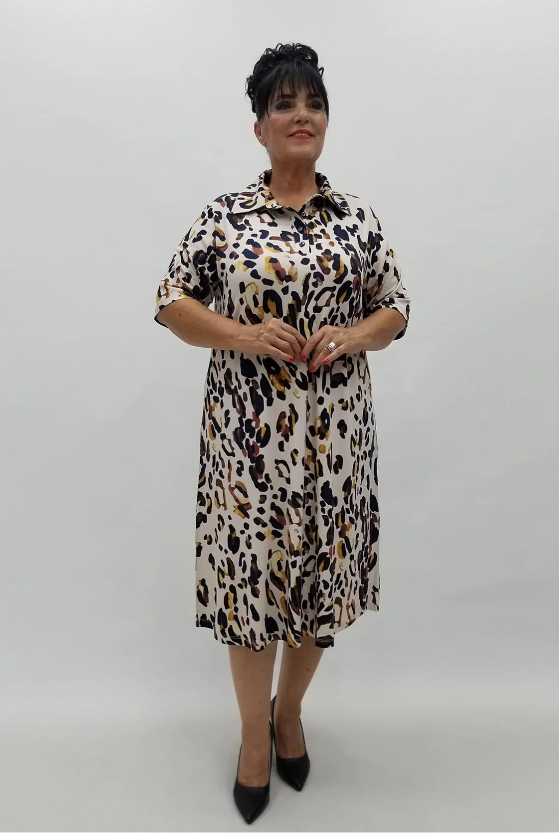 Miraggio Büyük Beden Elbise 99921 KREM