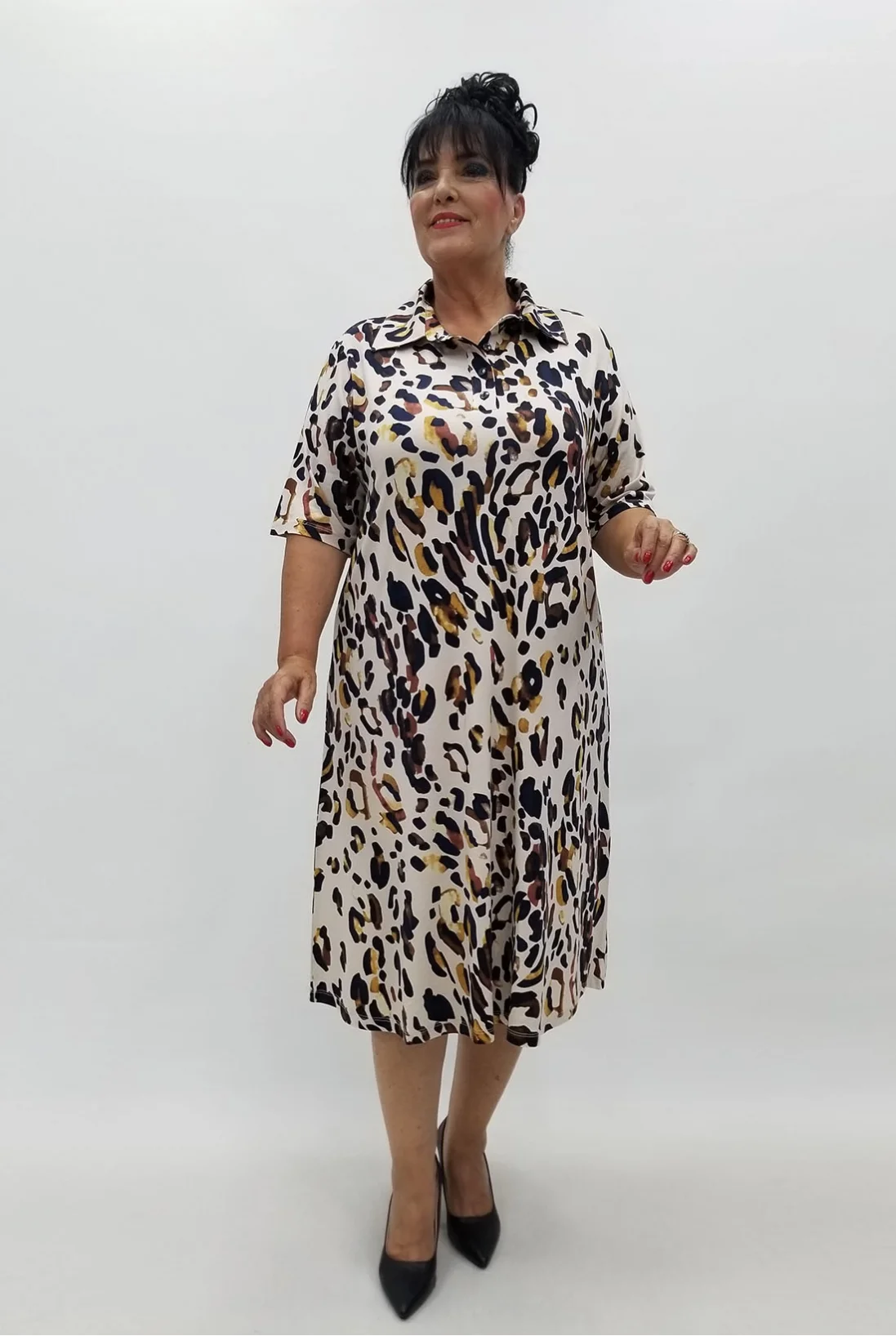 Miraggio Büyük Beden Elbise 99921 KREM