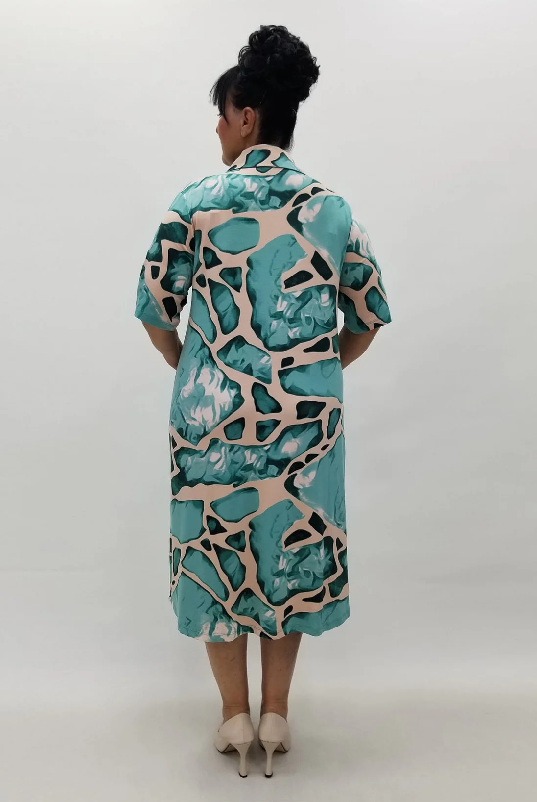 Miraggio Büyük Beden Elbise 99921 MİNT YEŞİL