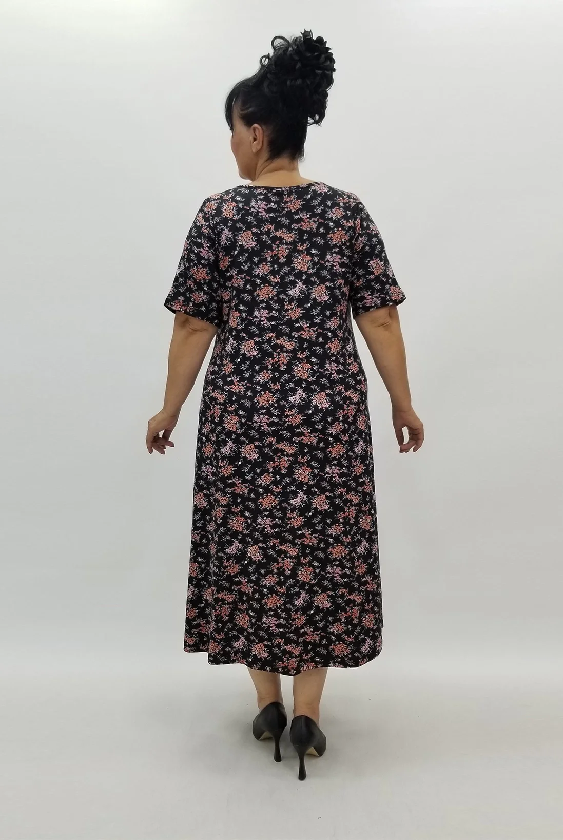 Miraggio Büyük Beden Elbise 99922 SİYAHÇİÇEKLİ