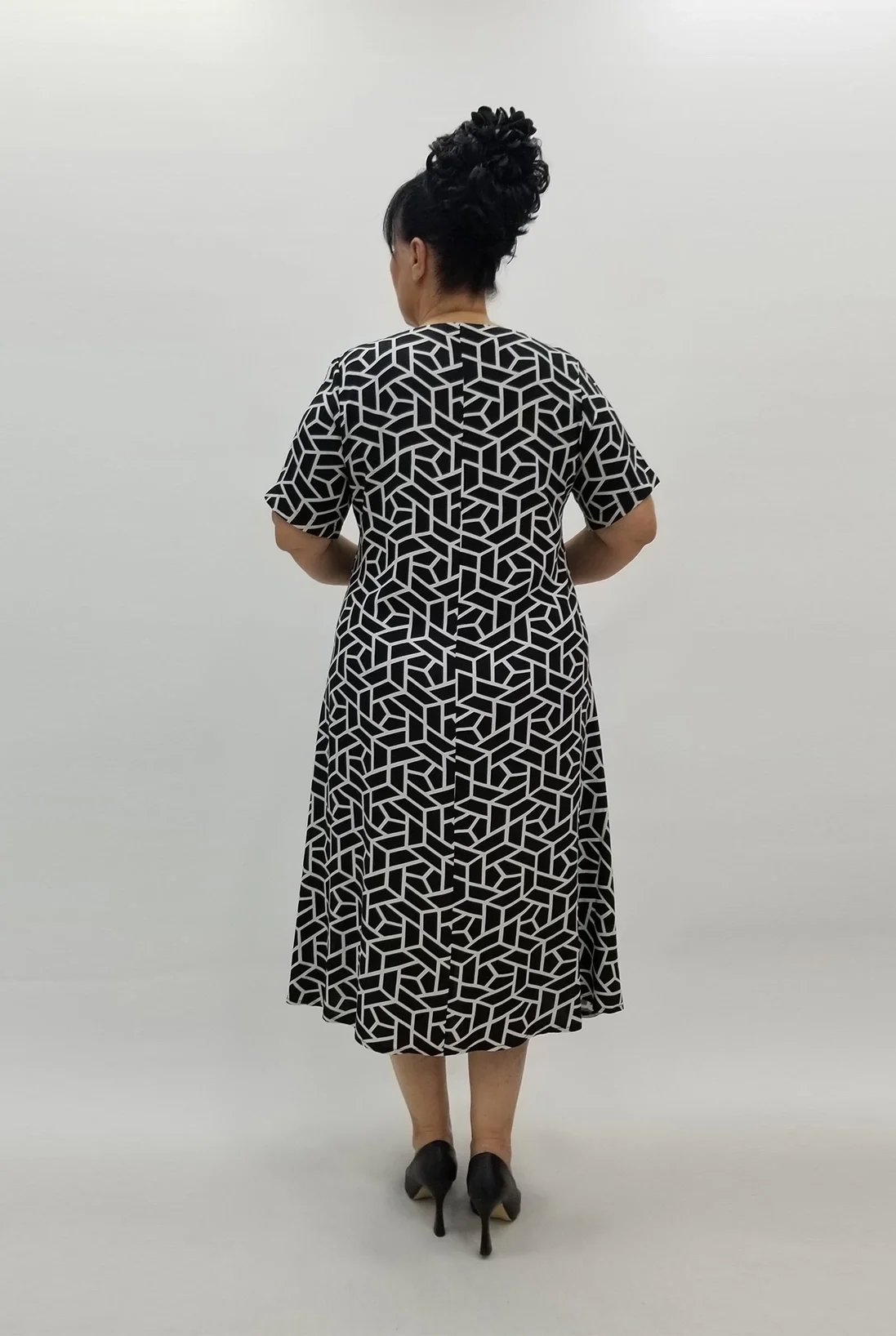 Miraggio Büyük Beden Elbise 99929 SİYAH/BEYAZ