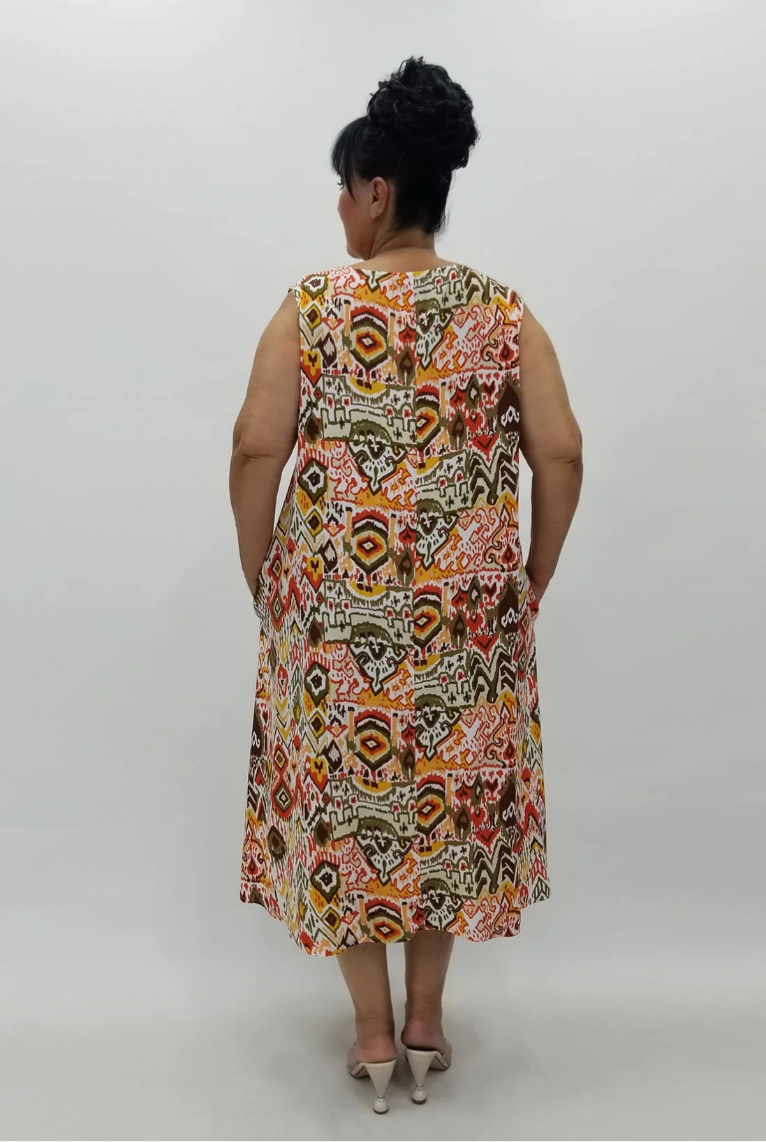 Miraggio Büyük Beden Elbise 99930 BEYAZ/HARDAL