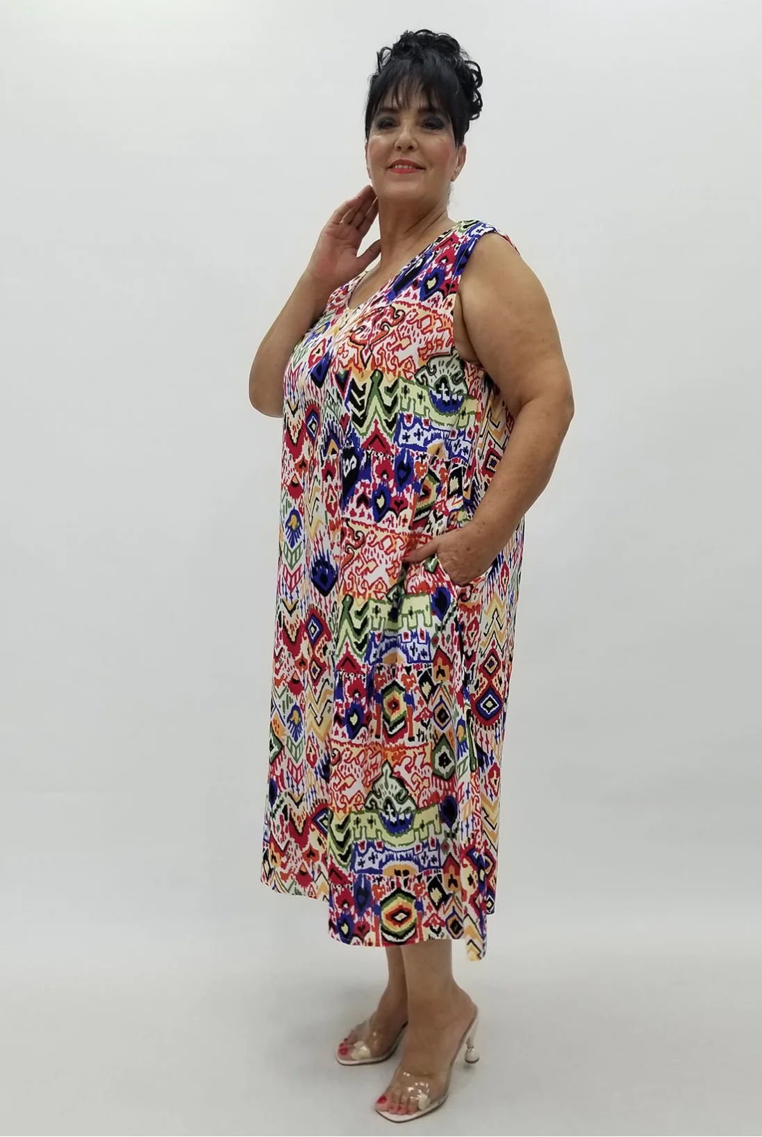 Miraggio Büyük Beden Elbise 99930 LACİ/BEYAZ