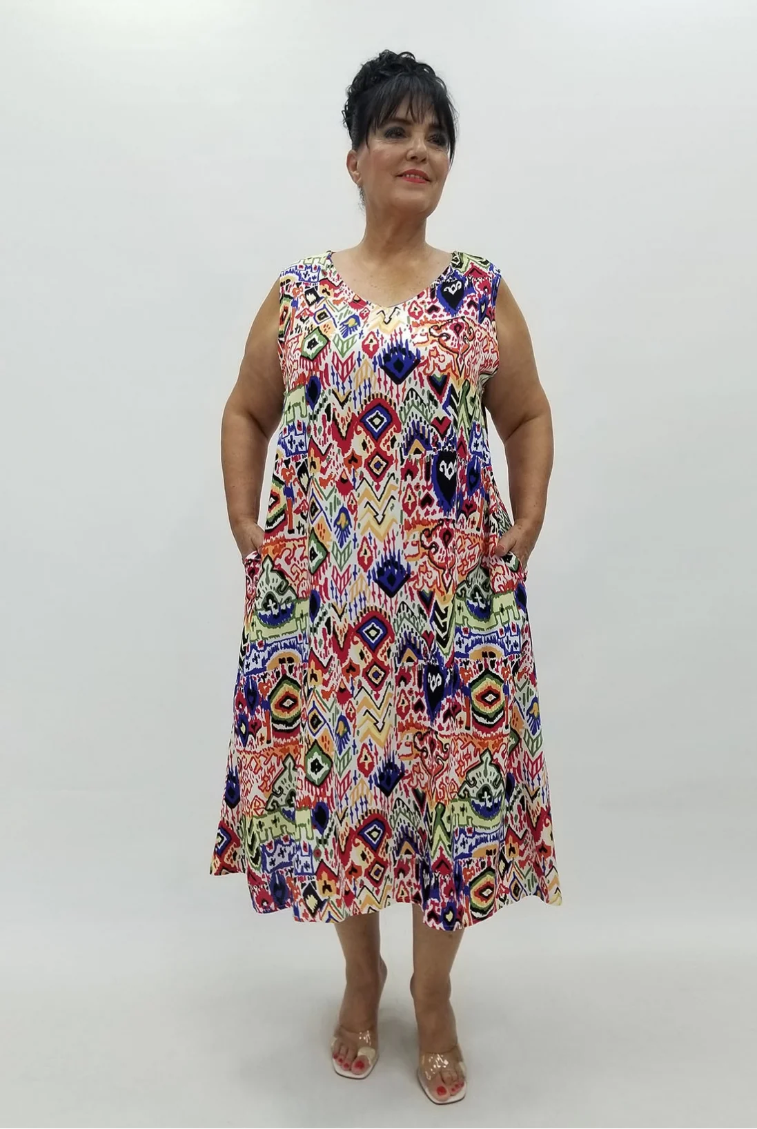 Miraggio Büyük Beden Elbise 99930 LACİ/BEYAZ