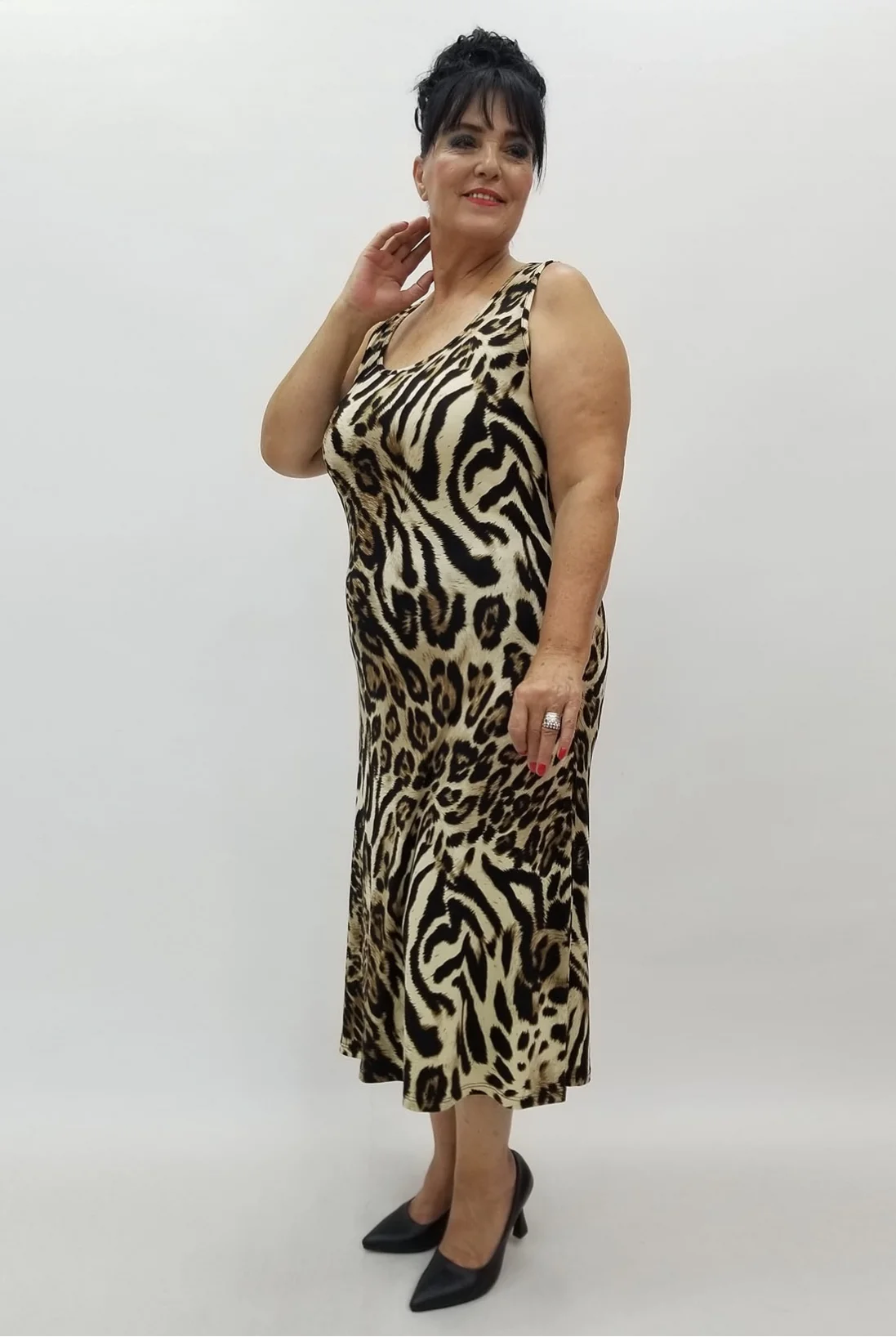 Miraggio Büyük Beden Elbise 99931 KAHVE