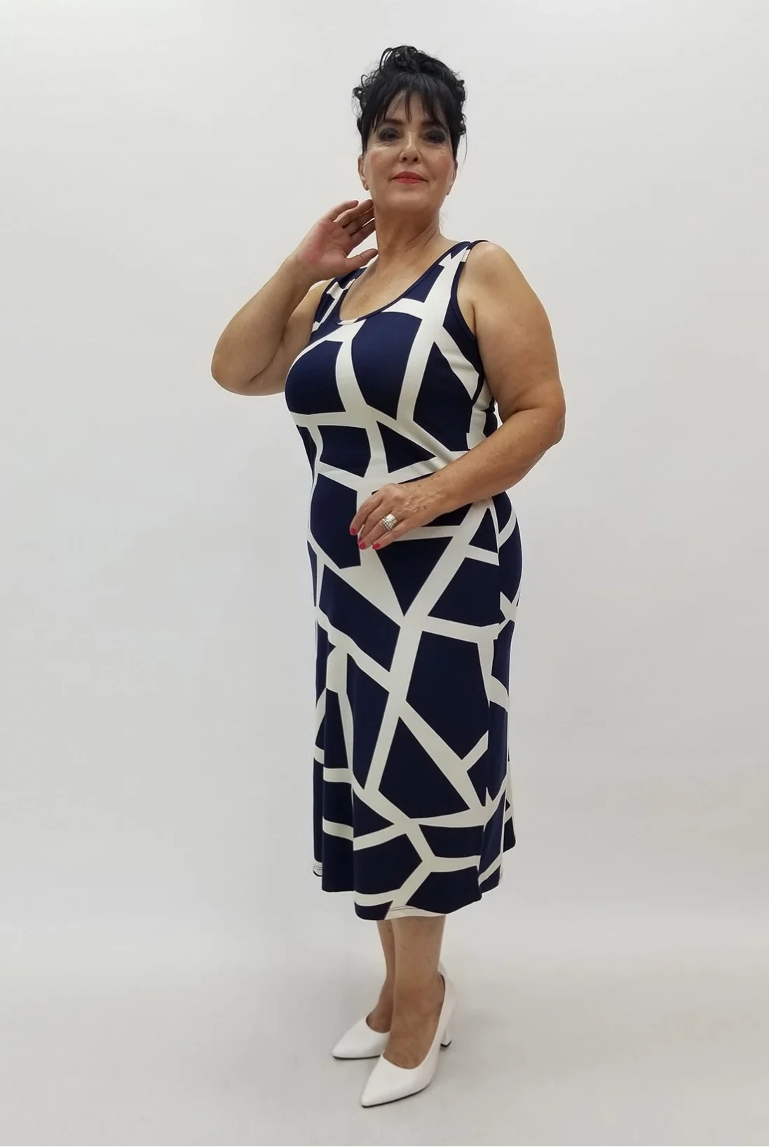 Miraggio Büyük Beden Elbise 99931 KREM/LACİ