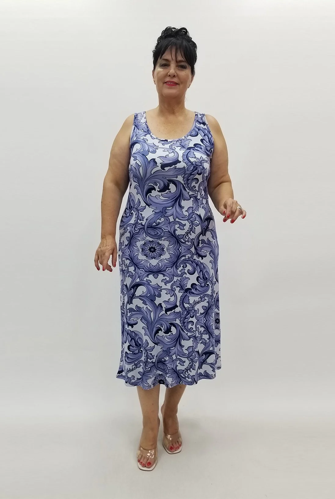 Miraggio Büyük Beden Elbise 99931 MAVİ