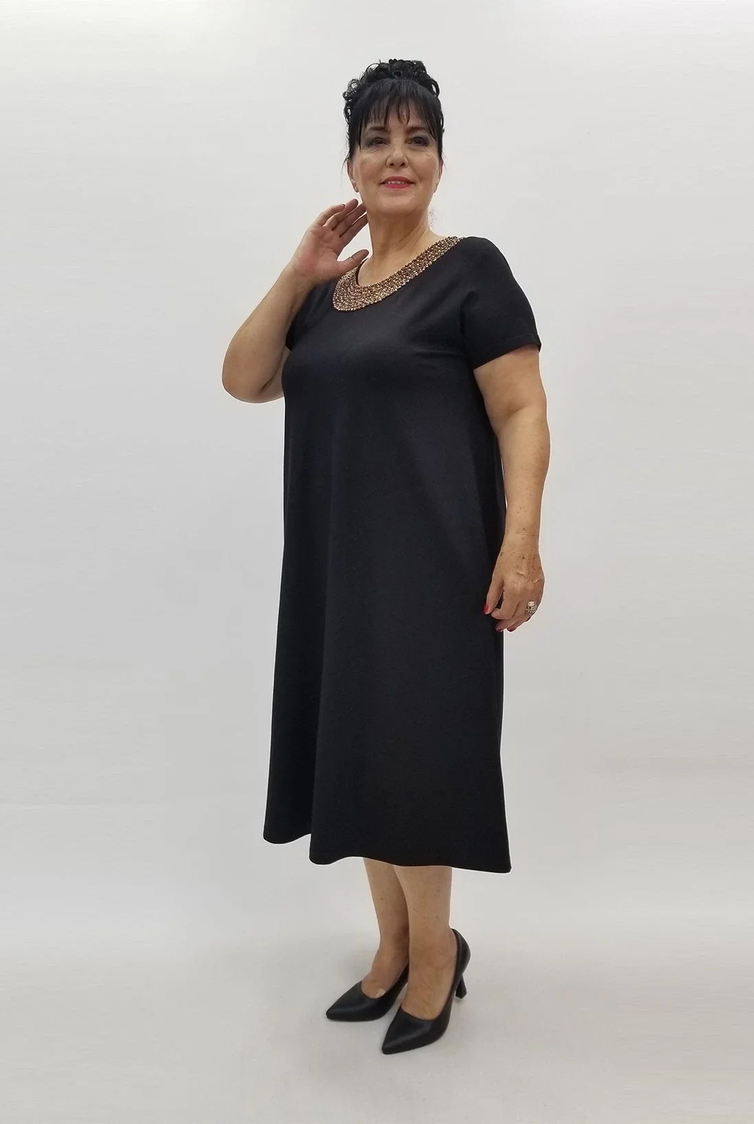 Miraggio Büyük Beden Elbise 99932 SİYAH