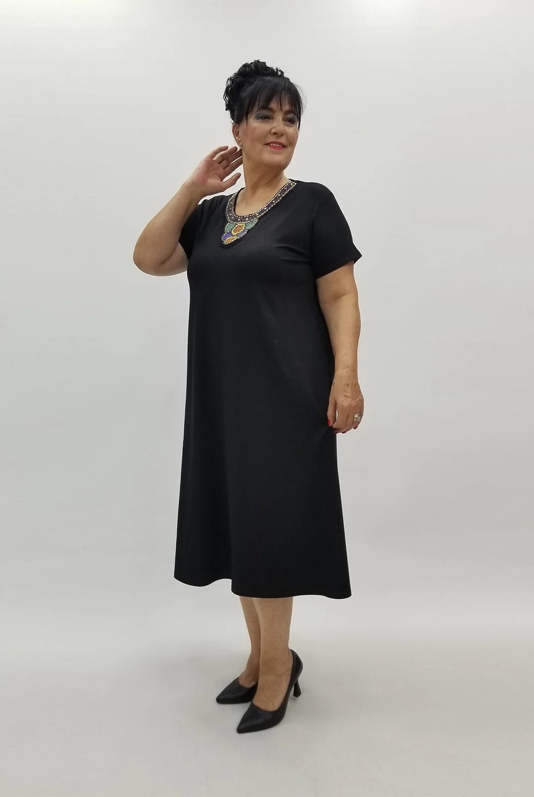 Miraggio Büyük Beden Elbise 99933 SİYAH