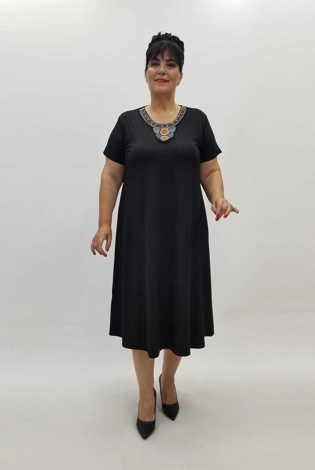 Miraggio Büyük Beden Elbise 99933 SİYAH