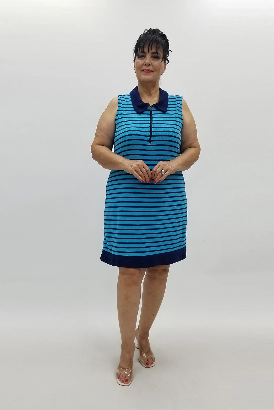 Miraggio Büyük Beden Elbise 99938 MAVİ