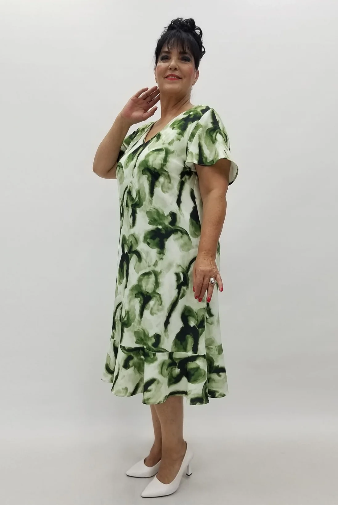 Miraggio Büyük Beden Elbise 99941 YEŞİL