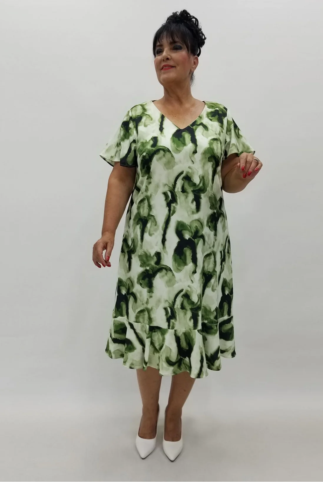 Miraggio Büyük Beden Elbise 99941 YEŞİL