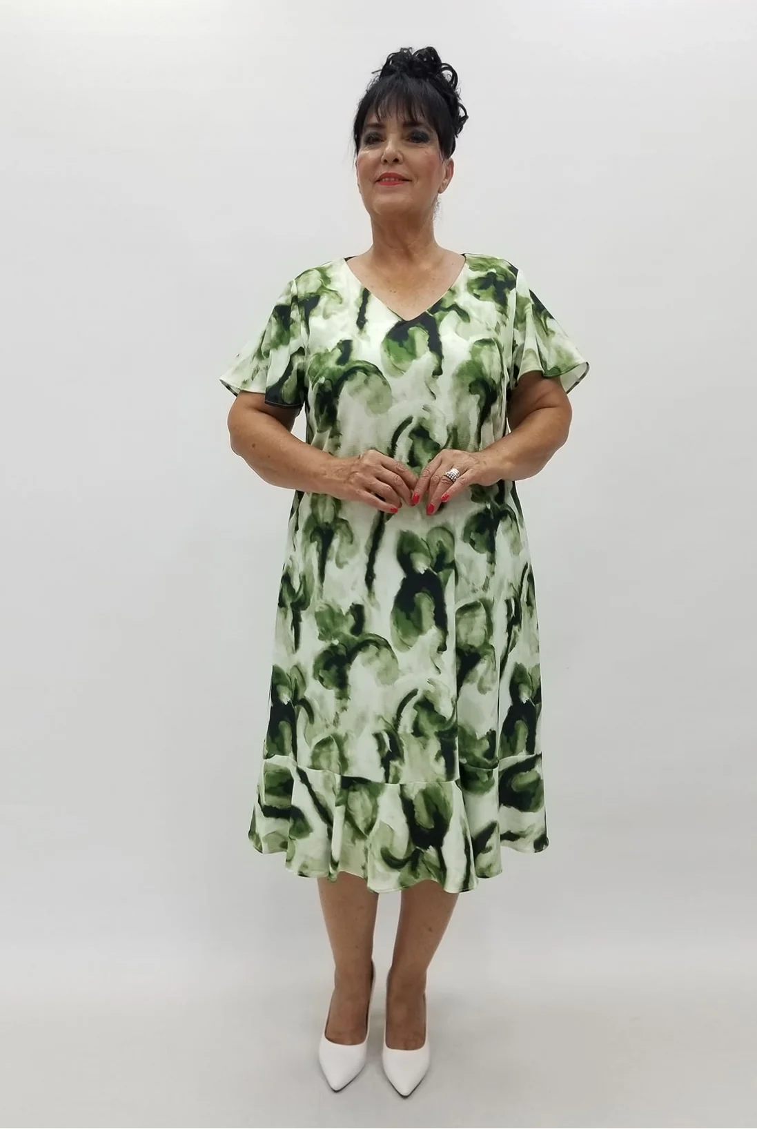 Miraggio Büyük Beden Elbise 99941 YEŞİL