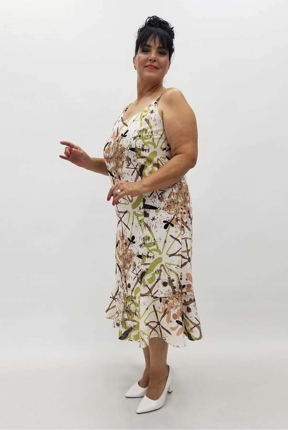 Miraggio Büyük Beden Elbise 99942 KAHVE