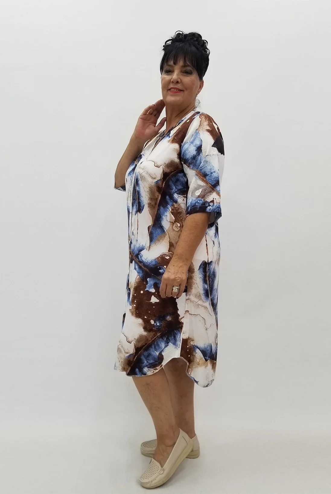 Miraggio Büyük Beden Elbise 99955 KAHVE