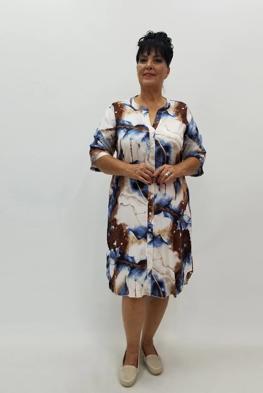 Miraggio Büyük Beden Elbise 99955 KAHVE